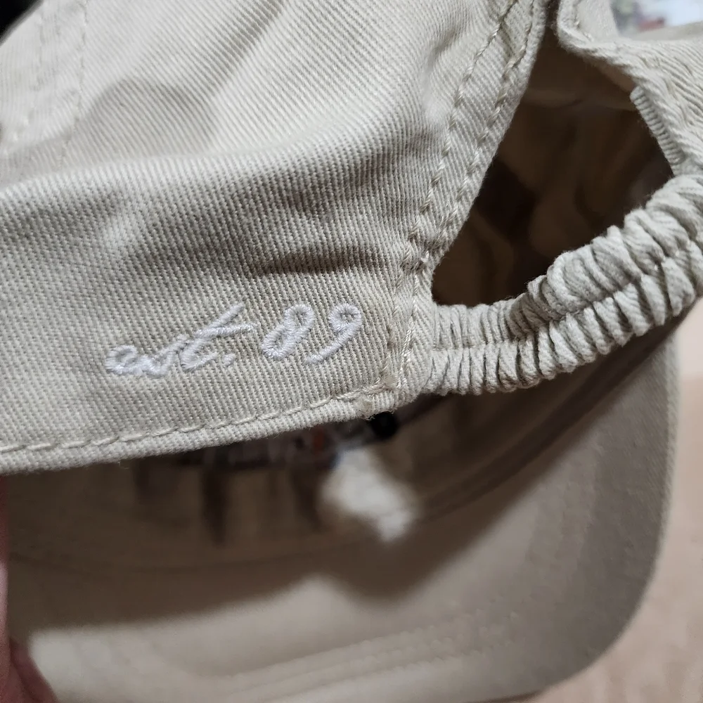 Old Navy Tan and Orange Football helmet hat for baby Size 18-24 mo